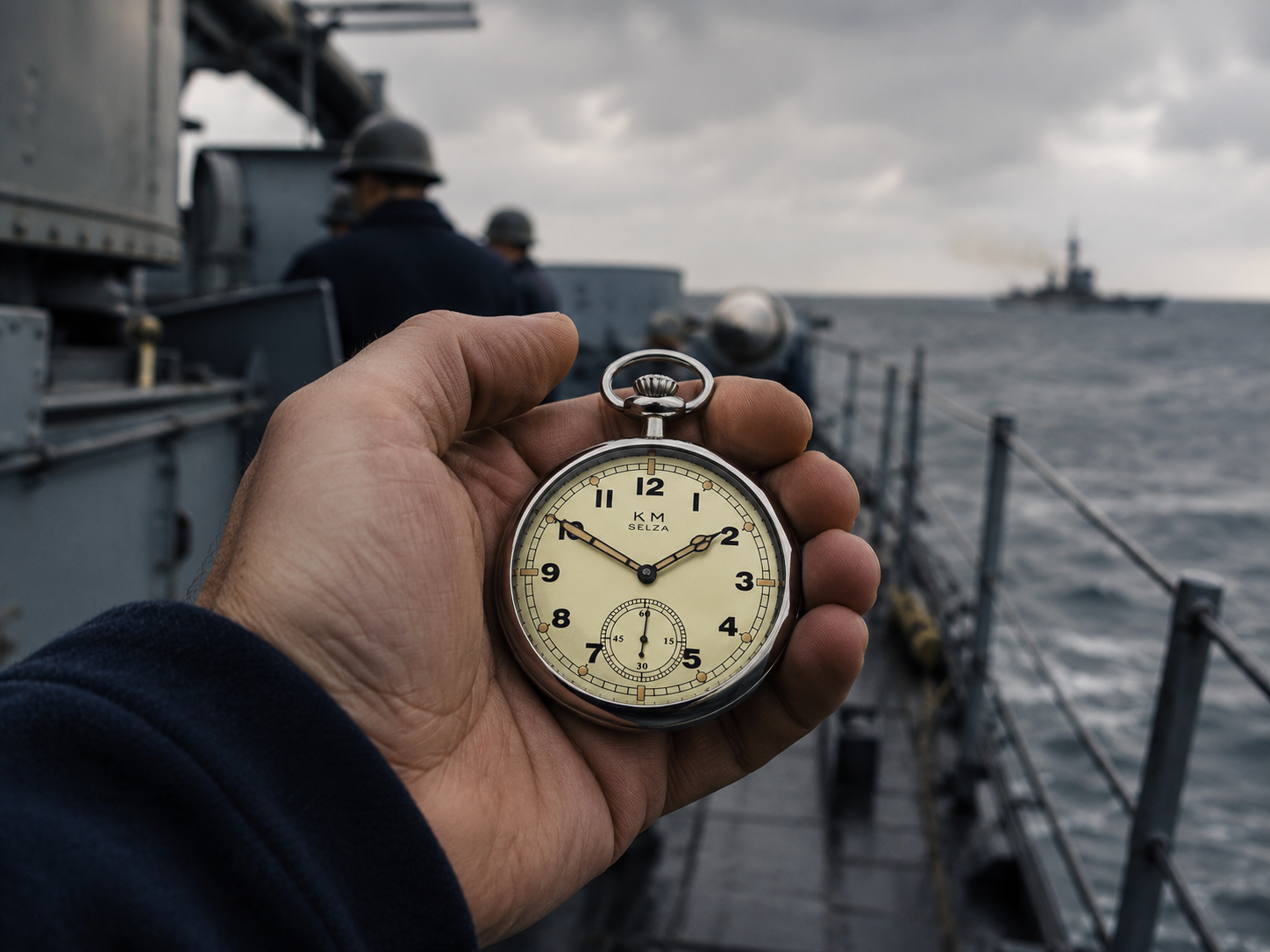 Montre de poche militaire Selza WW2 modèle allemand Kriegsmarine à remontage manuel 17 rubis