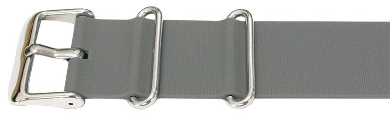 Bracelet de montre militaire NATO en silicone/caoutchouc gris 22mm  