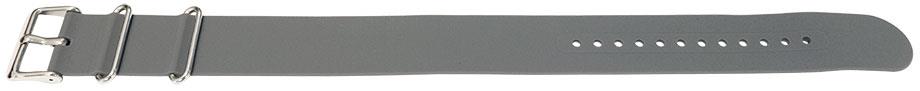 Bracelet de montre militaire NATO en silicone/caoutchouc gris 18mm  