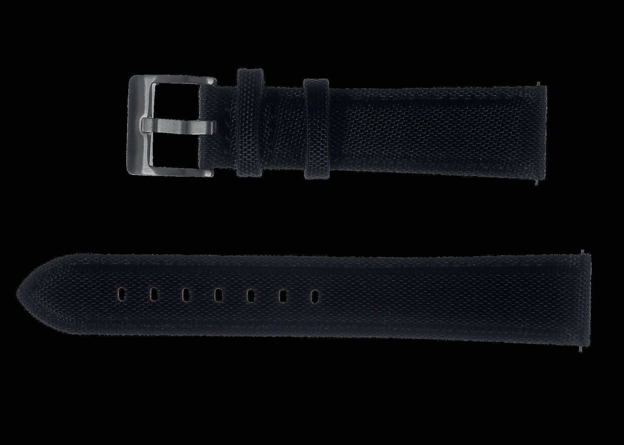 20mm schwarzes Segeltuch CORDURA® Uhrenarmband