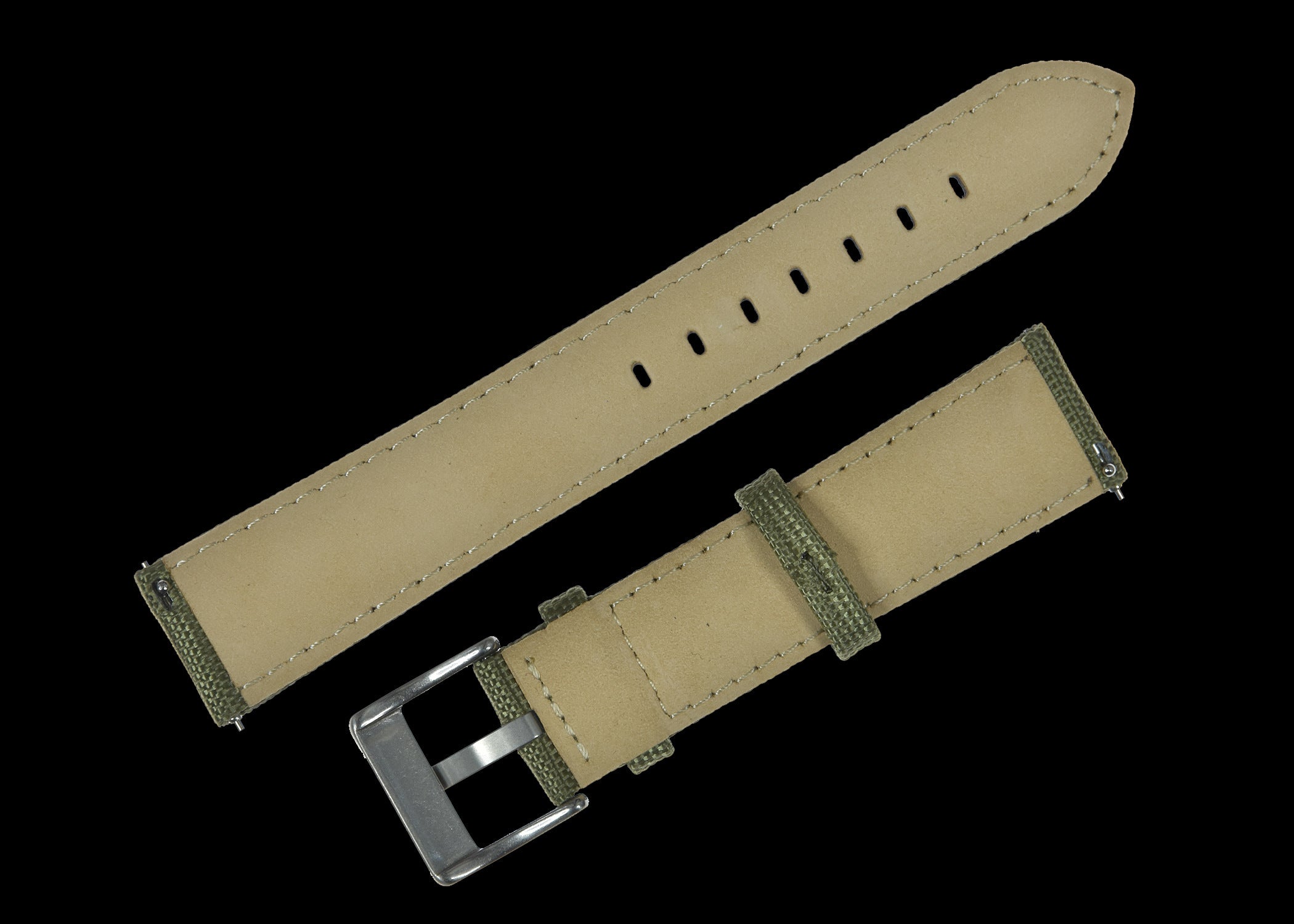 Bracelet de montre en toile de voile CORDURA® vert olive 18mm