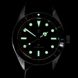 MWC Classic 1960s Pattern Automatic Dual Time Zone Divers Pattern Watch with Retro Luminous Paint and Sapphire Crystal