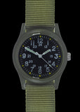 MWC Classic 1960s/70s Pattern Olive Drab Vietnam Watch on Matching Webbing Strap