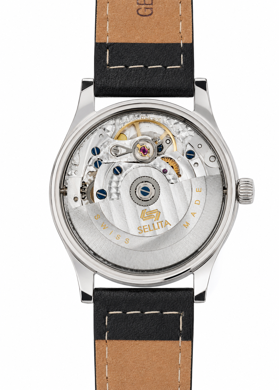 Reloj de piloto alemán Luftwaffe / Reichsluftfahrtministerium (RLM) patrón WW2 Aeschbach con movimiento automático suizo Sellita SW260 de 31 rubíes y cristal de caja vintage abovedado de zafiro