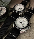 MWC NATO Pattern Stainless Steel Military Pilots Chronograph with Sapphire Crystal and Swiss Ronda Movement- 12 Hour GMT Bezel
