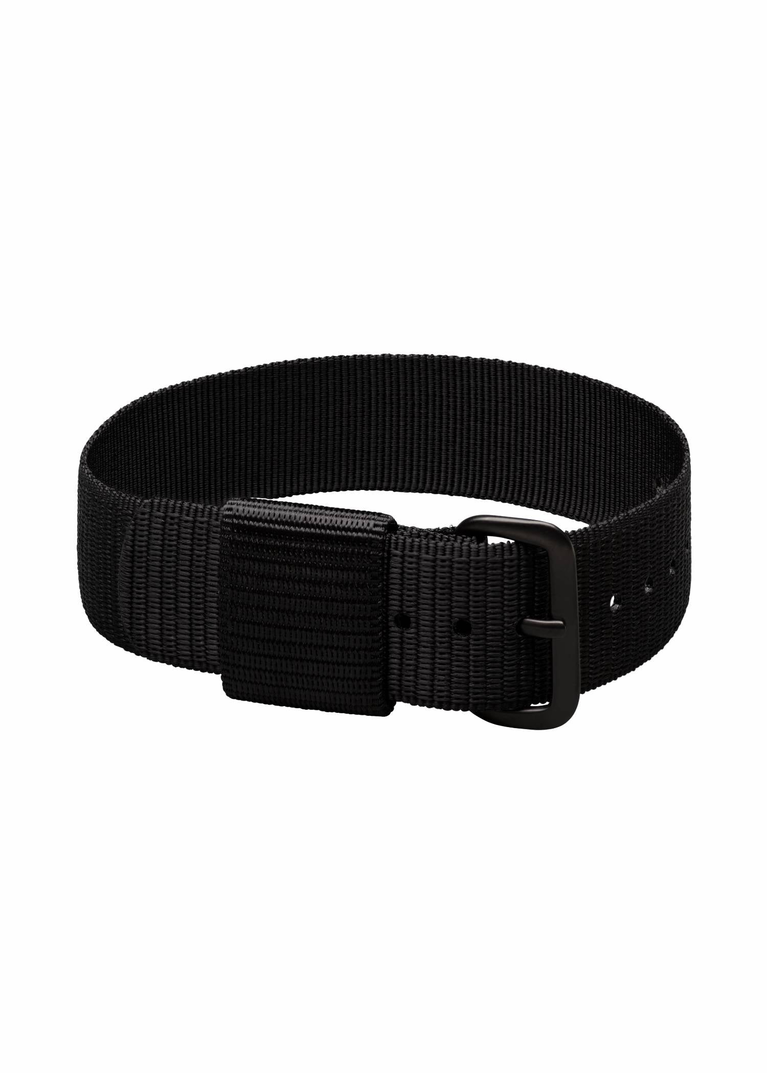 Bracelet de montre militaire noir motif États-Unis années 1980 18mm avec attaches en acier PVD