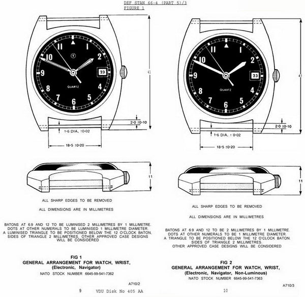 MWC W10 1970's Pattern (Unbranded Dial) Hybrid Quartz/Mechanical Military Watch with 100m Water Resistance