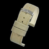 2 Piece Retro Pattern 24mm Canvas Military Watch Strap in Khaki / Ivory  - The Ideal Durable Fabric Strap for Military Watches