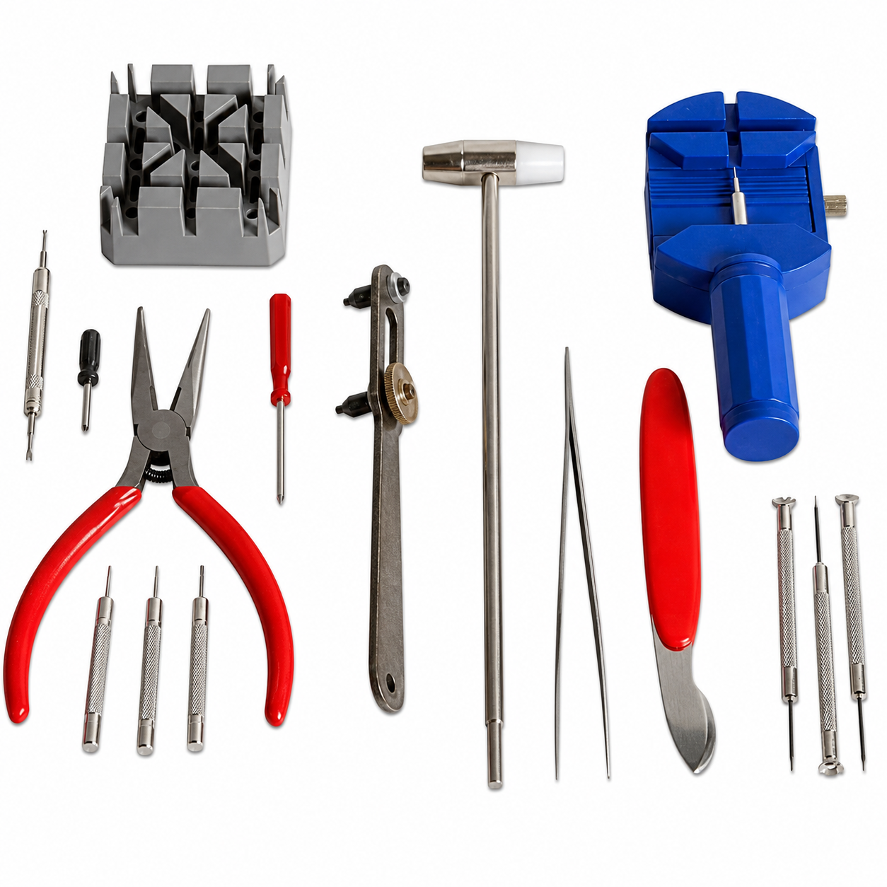 16 Piece Clock And Watch Repair Kit