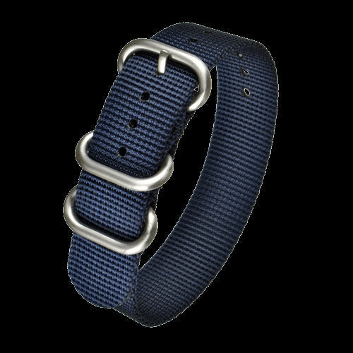 Correa de reloj militar de nylon balístico patrón Zulu azul marino de 18 mm
