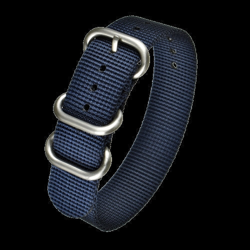 18mm Navy Blue Zulu Pattern Ballistic Nylon Military Watch Strap