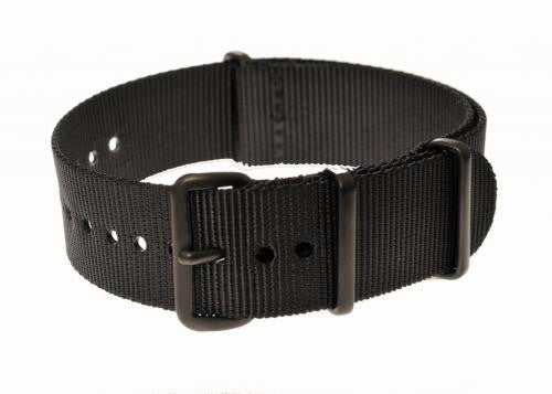 Correa de reloj militar NATO PVD negra de 20mm
