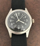 Classic 1970s - MIL-W-46374 Pattern Military Watch on a Black Military Webbing Strap