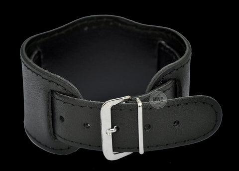 Black 1950s Pattern Leather Military Watch Strap in 18mm and 20mm