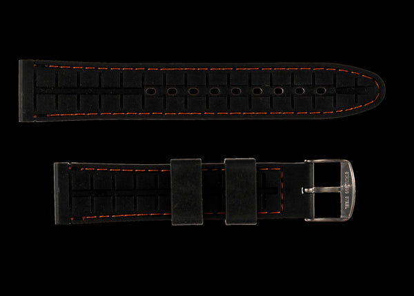 MWC 20mm Silicone Divers Watch Strap with Orange Detailing